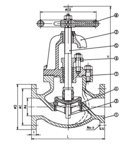 Cast Iron Globe SDNR Valve JIS F7353 5K (2)