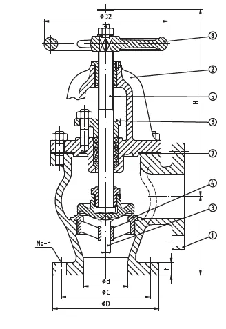 Cast Iron Angle Globe Valve JIS F7306 5K